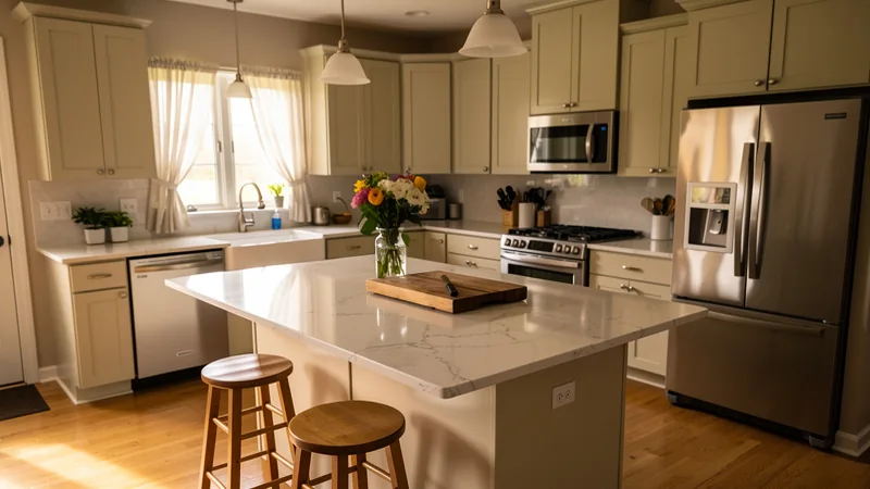 Kitchen island countertop installation in Gilbert, IA
