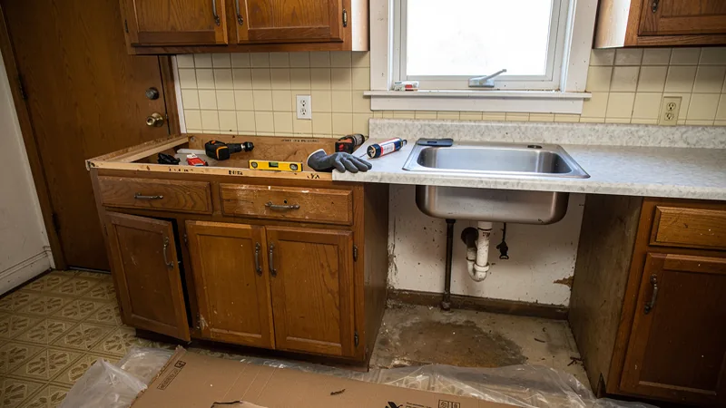 Countertop replacement in a kitchen in Nevada, IA