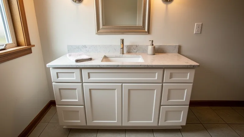 Bathroom vanity countertop installation in Story City, IA